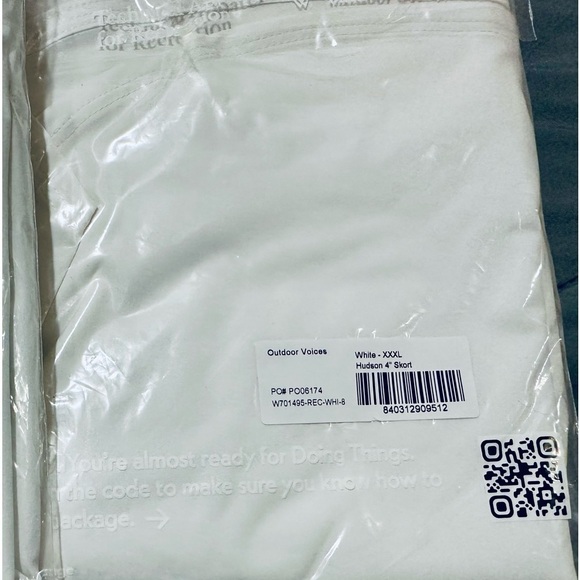 *NWT* Outdoor Voices Hudson 4" Skort Shorts Pocket White Size XXXL - Picture 4 of 5